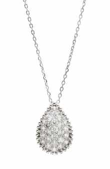 SAVVY CIE JEWELS Pavé Cubic Zirconia Teardrop Pendant Necklace