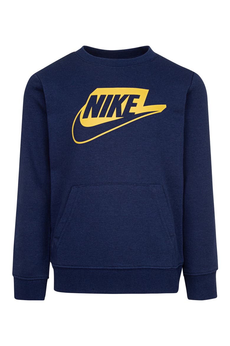 Kids' Sportwear Club Futura French Terry Sweatshirt, Main, color, MIDNIGHT NAVY
