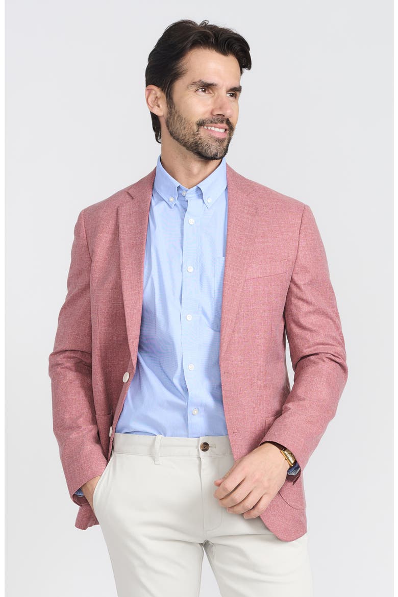 Gantona Textured Notch Lapel Sport Coat, Alternate, color, RED