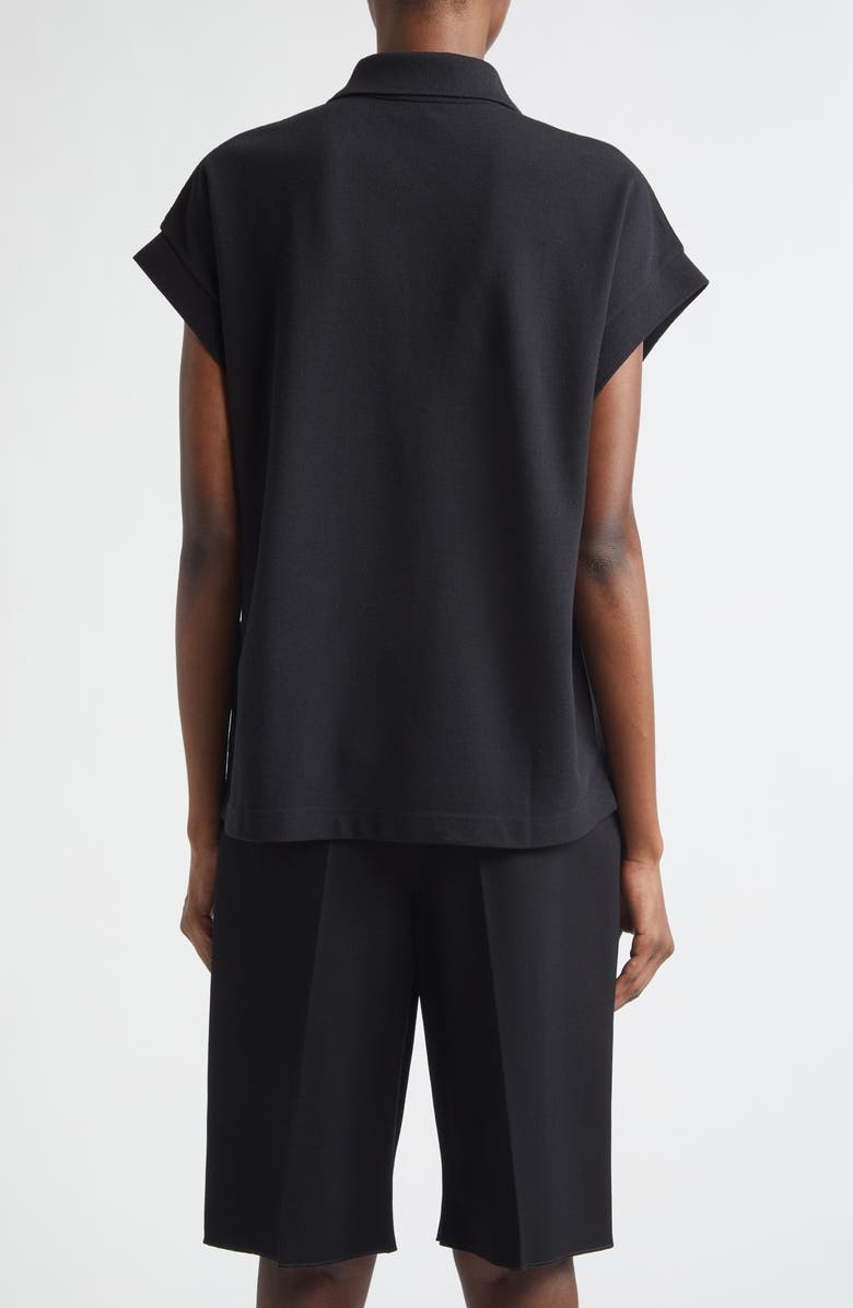 Saint Laurent Cotton Blend Cap Sleeve Polo, Alternate, color, 