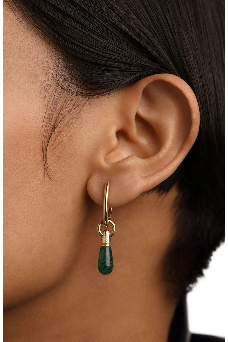 Jupiter Single Hoop, Alternate, color, Green Aventurine