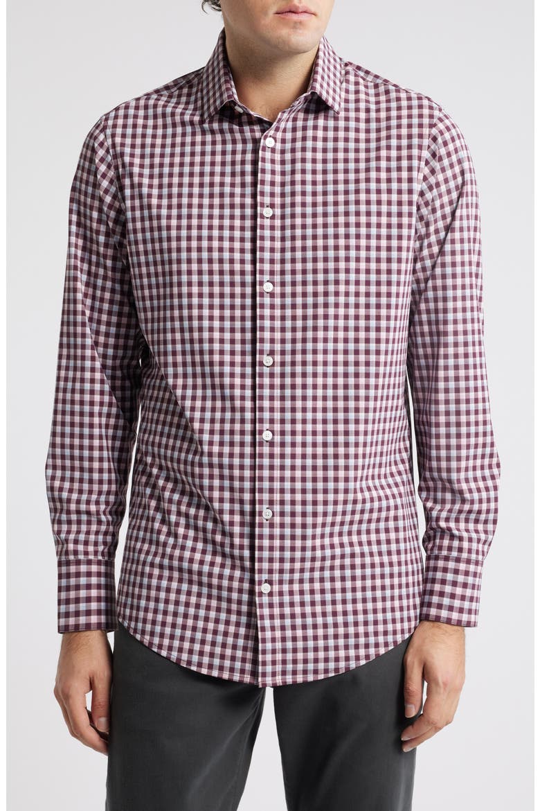 Leeward Stretch Button-Up Shirt, Main, color, WINE TODOS PLAID