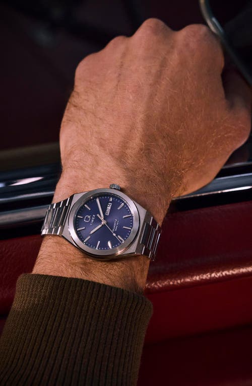 Timex ® Q Continental Blue Dial Bracelet Watch, 39mm In Blue