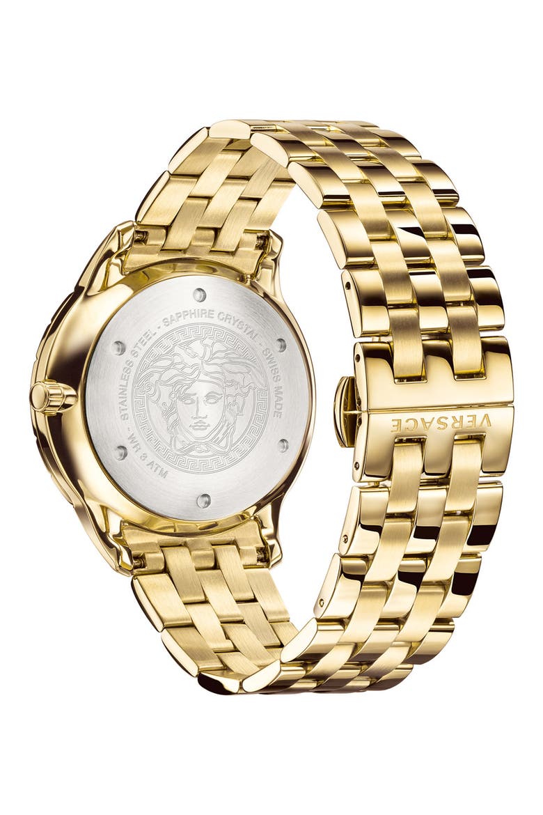Univers Bracelet Watch, 43mm, Alternate, color, GOLD/ WHITE/ GOLD
