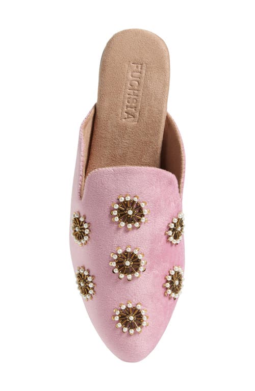 Fuchsia Galaxy Beaded Mule In Pink