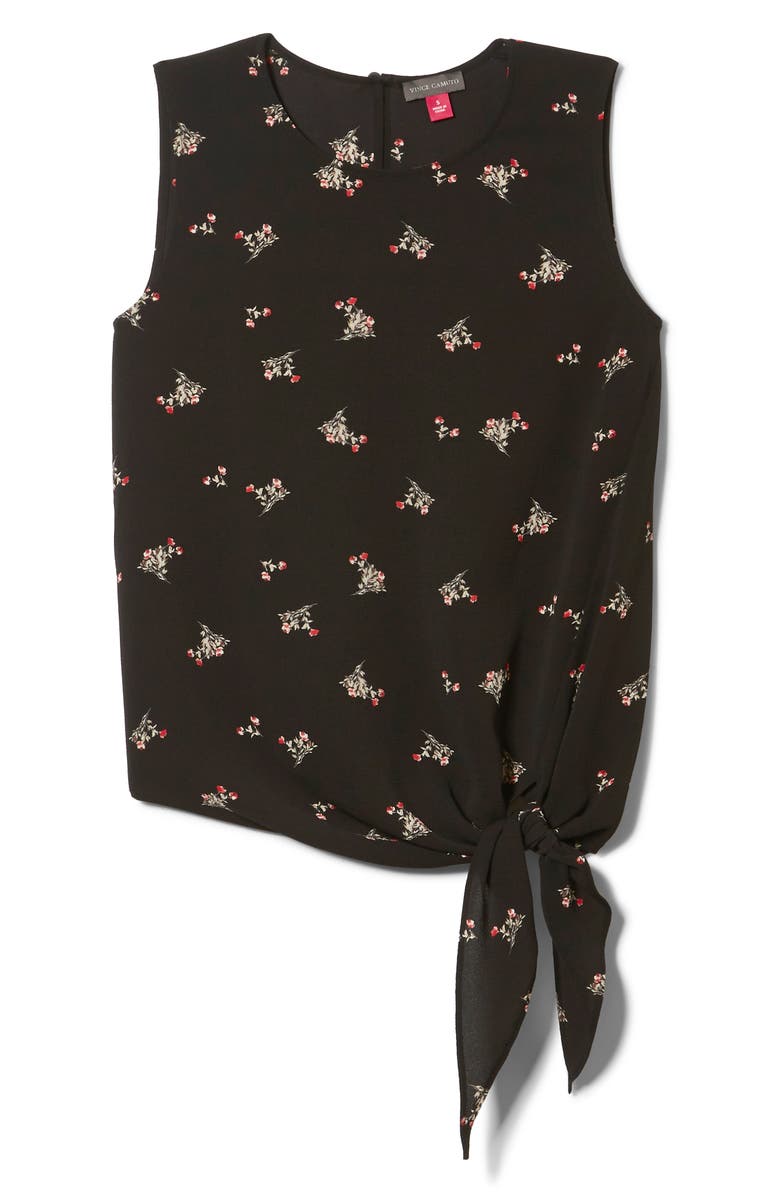 Vince Camuto Desert Bouquet Tie Front Sleeveless Top, Alternate, color,