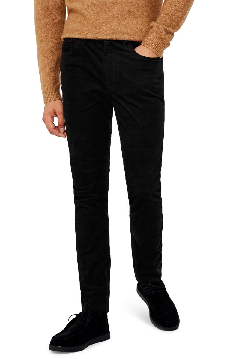 Topman Microcord Skinny Fit Pants, Main, color,