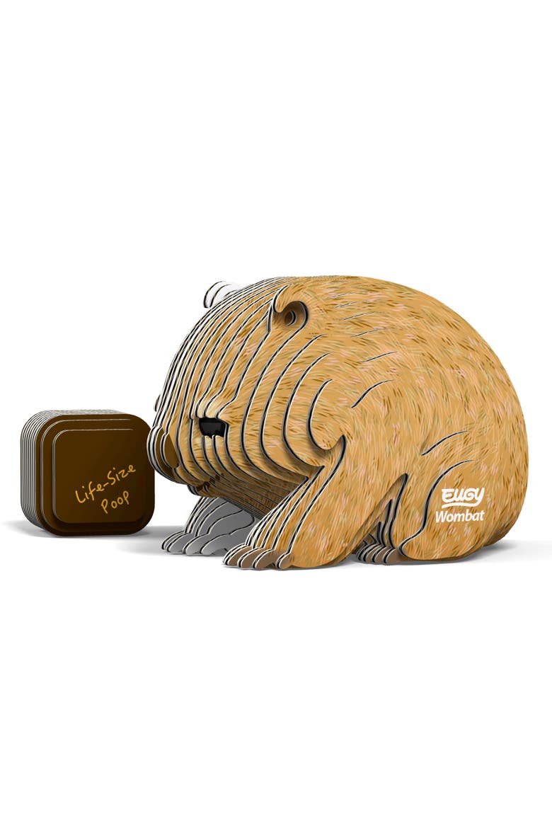 Wombat 3D Puzzle, Alternate, color, No Color