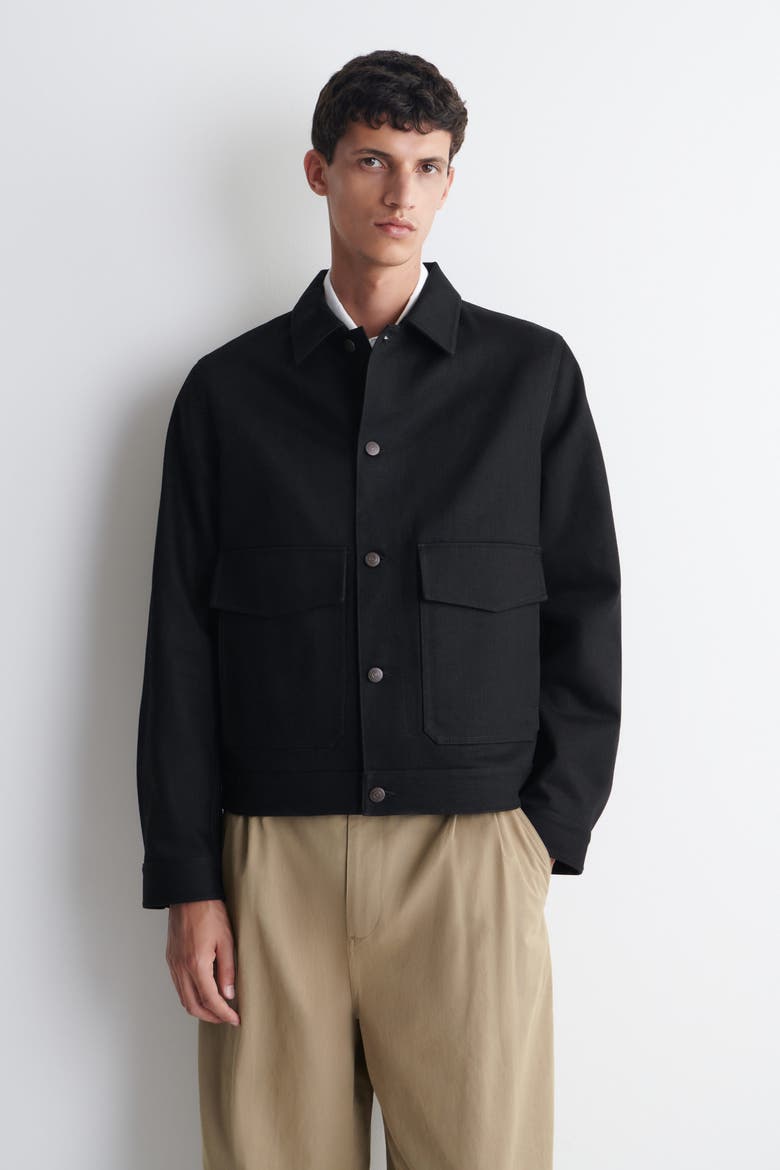Raw Selvedge Denim Jacket, Alternate, color, BLACK