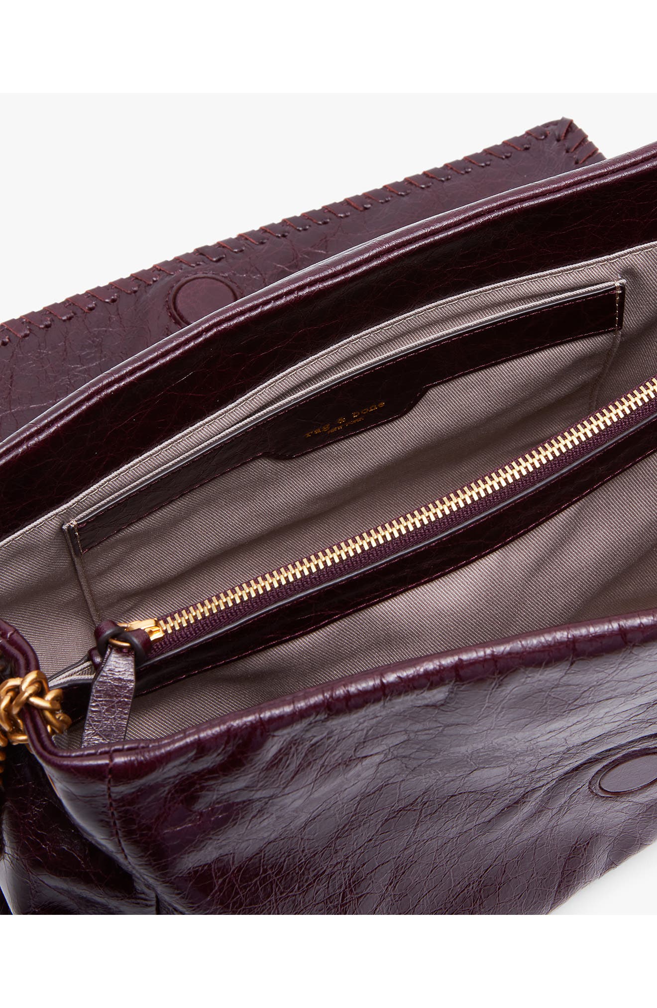 rag 
bone Large Chelsea Flap Leather Convertible Shoulder Bag, Alternate, color, Blackberry