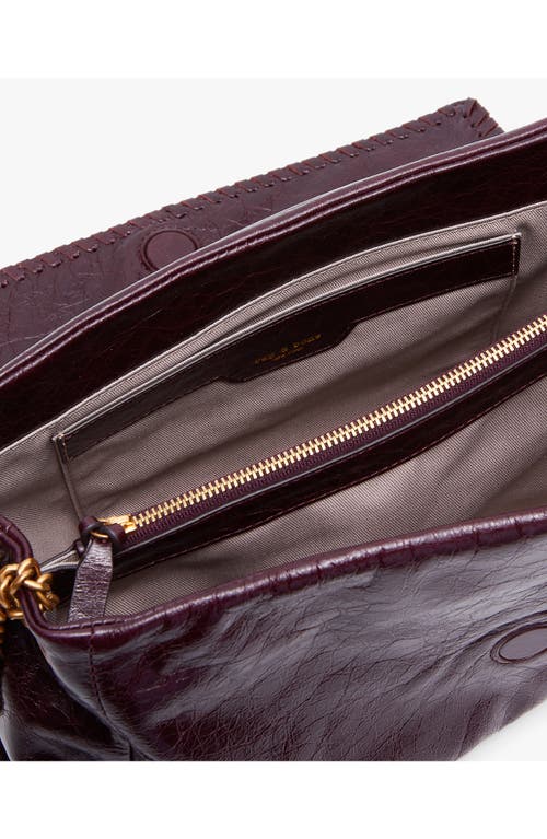 Rag & Bone Large Chelsea Flap Leather Convertible Shoulder Bag In Purple