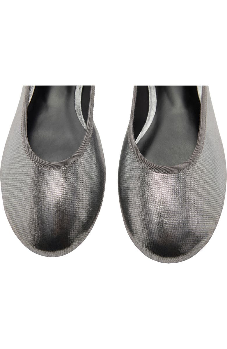 MANGO Metallic Ballet Flat, Alternate, color, Dark Silver