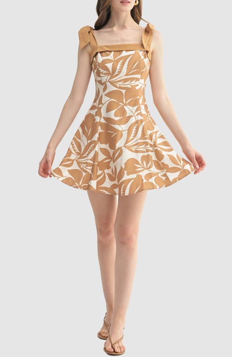 Contrast Shoulder Tie Minidress