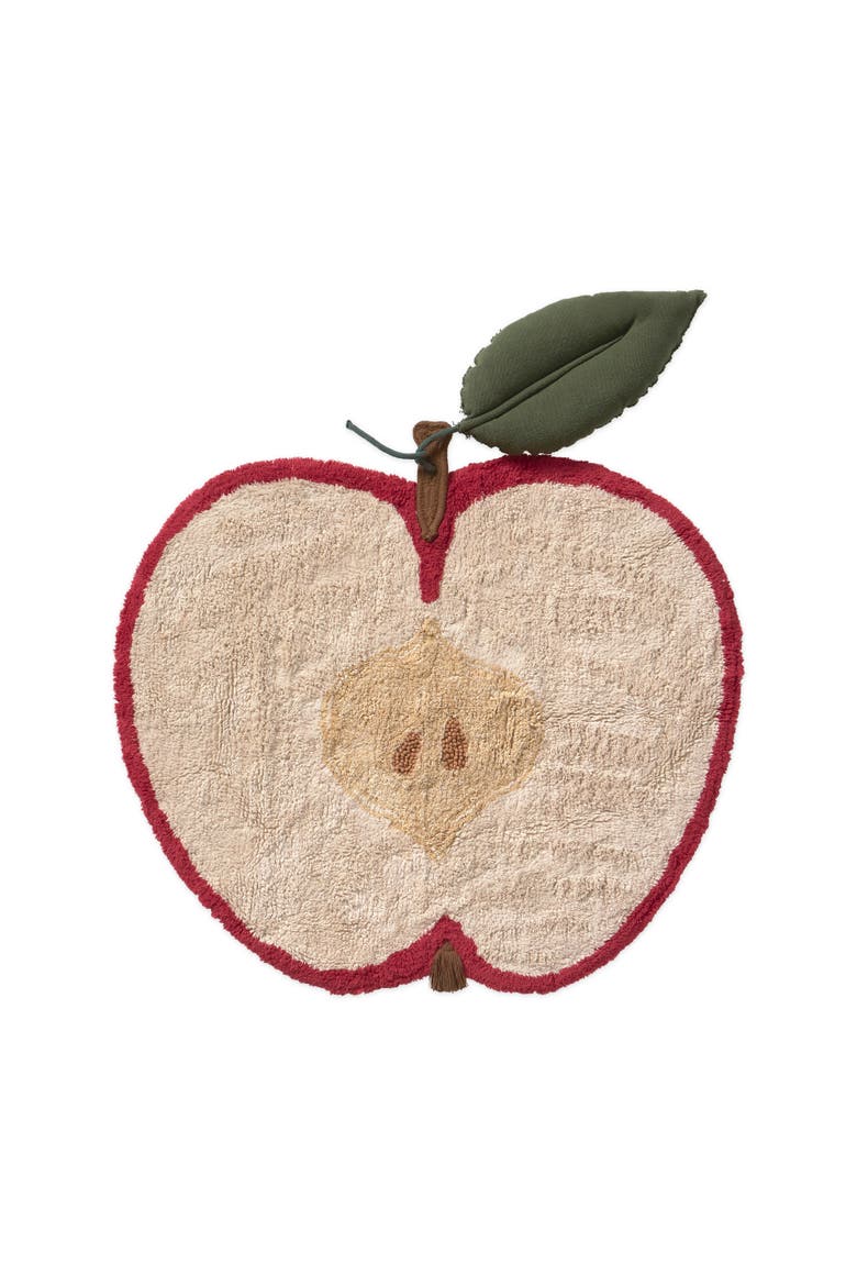Washable Rug Apple, Main, color, Red, Natural, Matcha