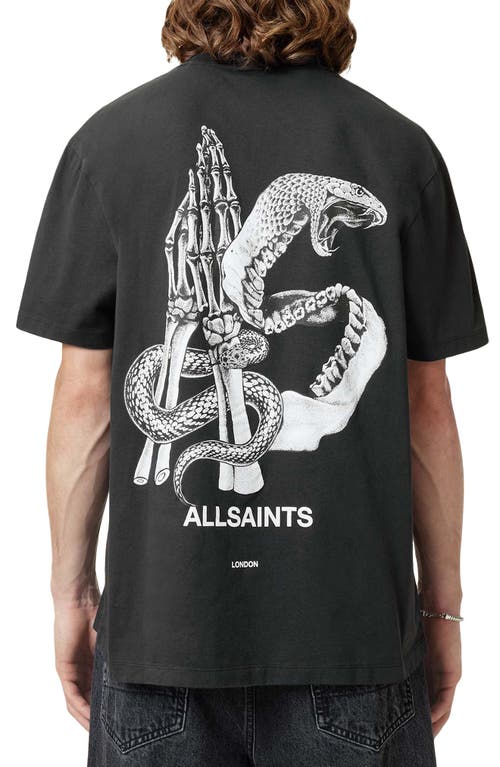 Allsaints Asp Graphic T-shirt In Washed Black
