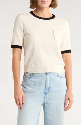 French Connection Babysoft Crop Ringer T-Shirt