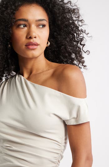 Ruched Off the Shoulder T-Shirt