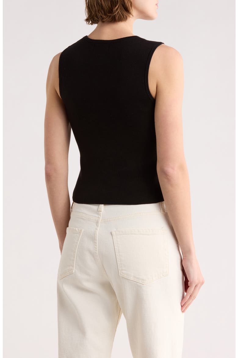 Button Detail Knit Tank Top, Alternate, color, BLACK