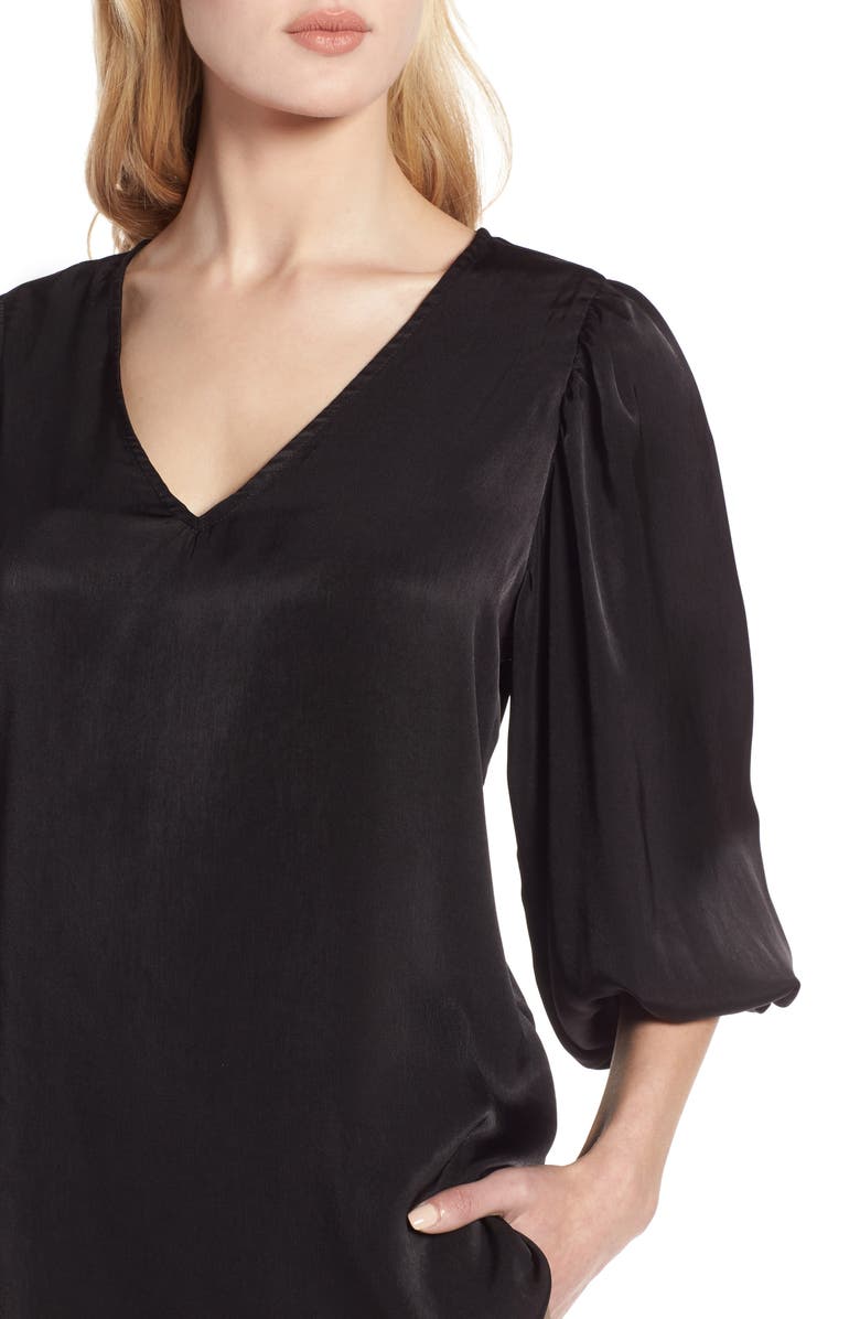 Halogen<sup>®</sup> Blouson Sleeve Crepe Blouse, Alternate, color,