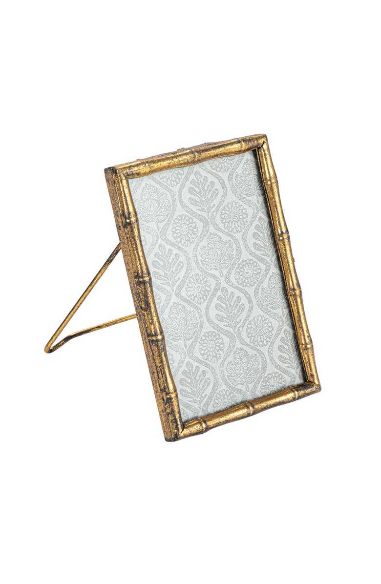 Storied Home Metal Wood Style Photo Frame, Main, color, Gold