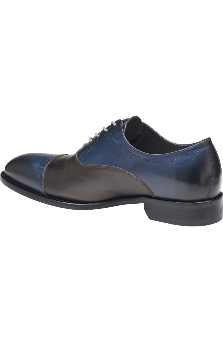 Johnston & Murphy Ellsworth Cap Toe Oxford, Alternate, color, Navy/Brown Italian Calfskin