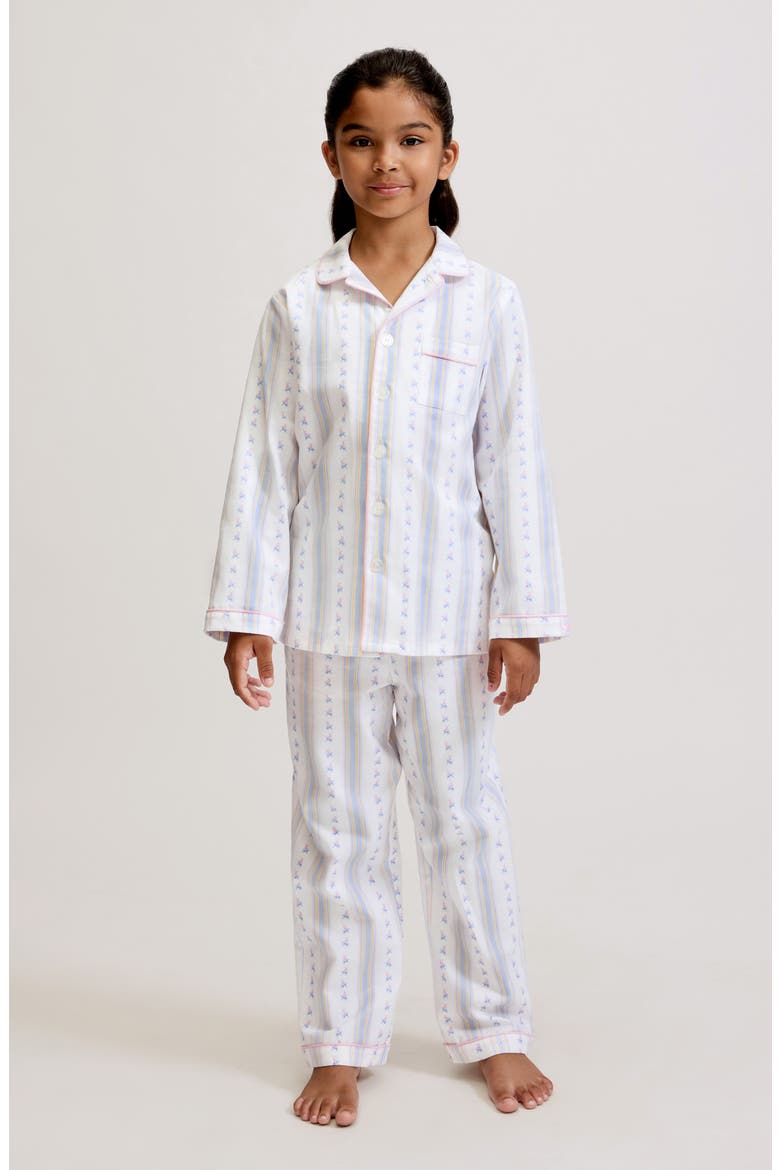 Cottage Stripe Classic Pajama Set, Alternate, color, WHITE