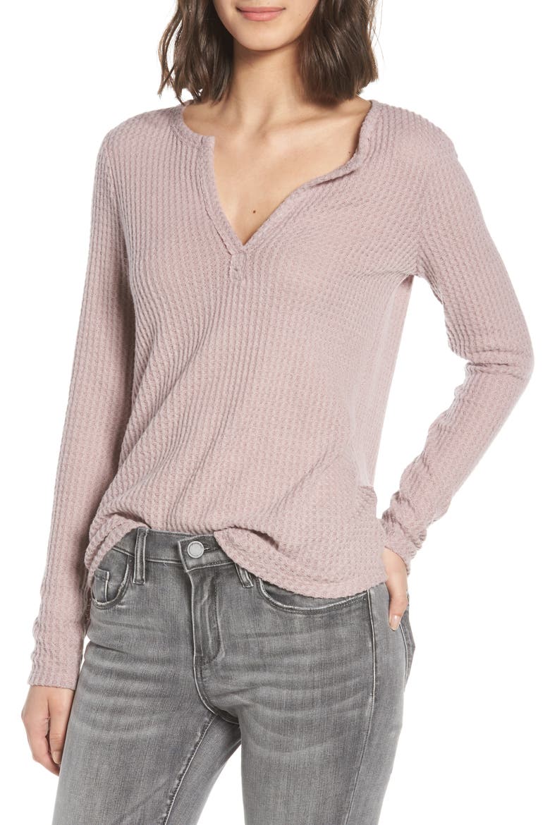 Thermal Henley Top, Main, color, SOFT ROCK