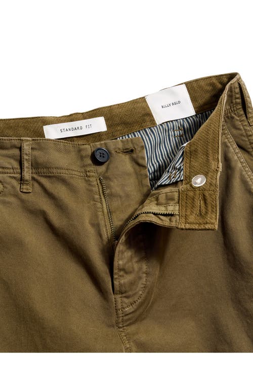 Billy Reid Slim Fit Flat Front Stretch Cotton Chinos In Green