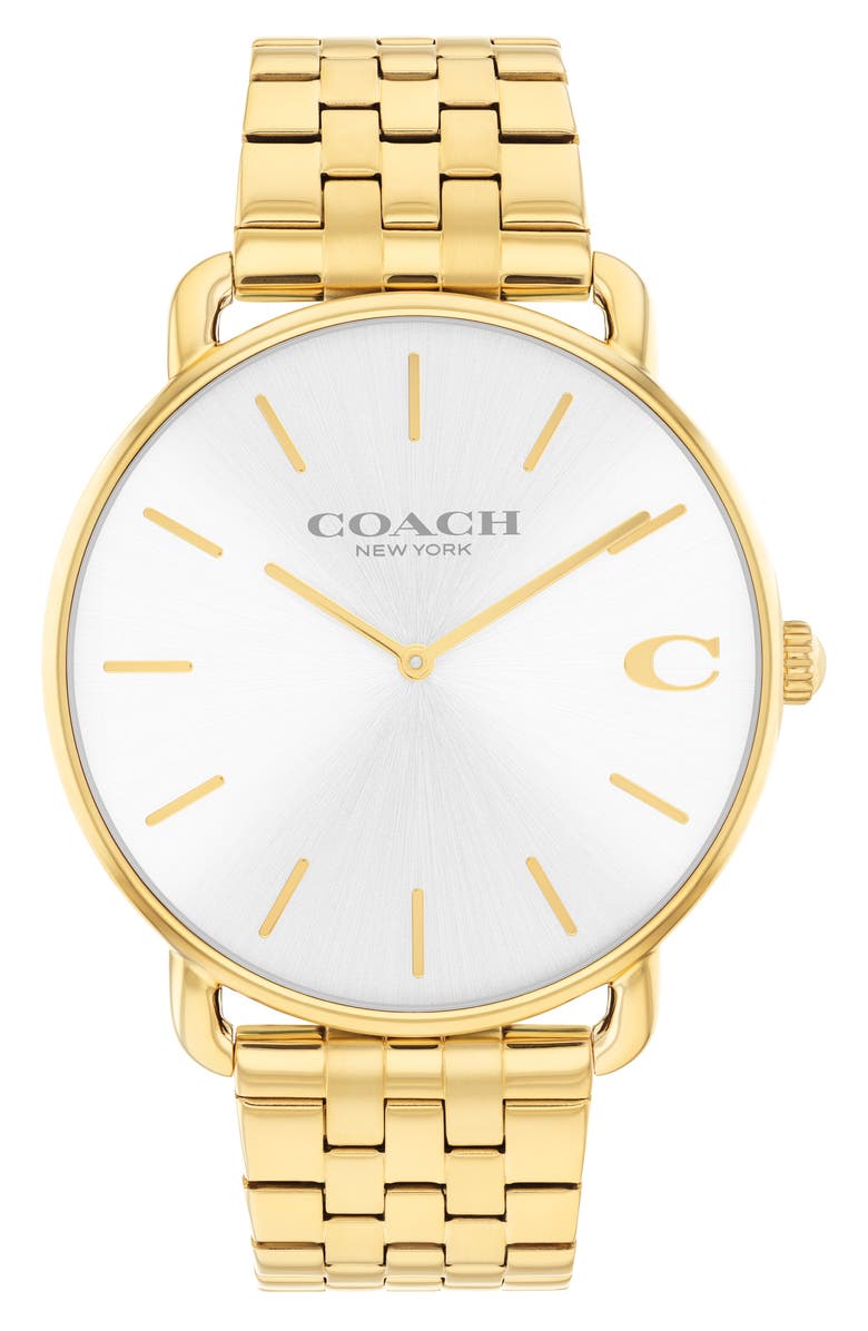 COACH Elliot Bracelet Watch, 43mm, Main, color, Gold/ White