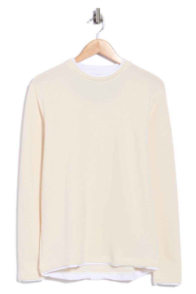 Layered Long Sleeve T-Shirt, Main, color, CREAM