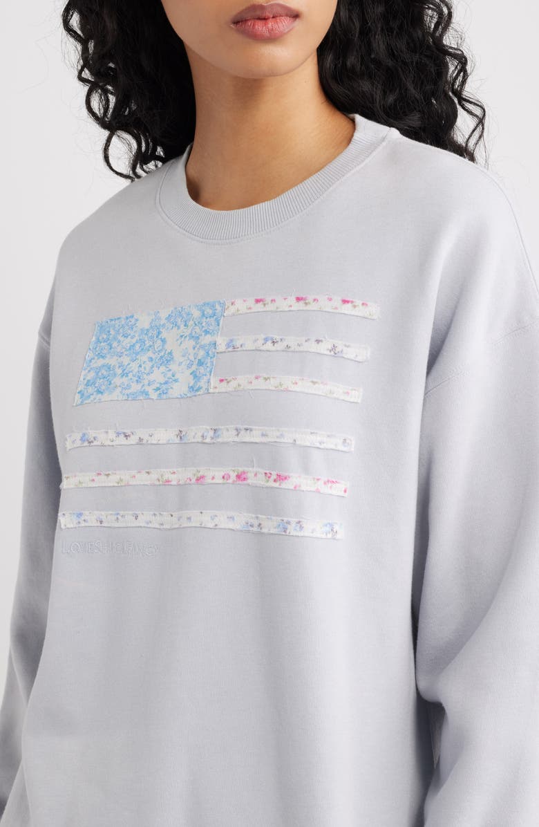 LoveShackFancy Palo Patch Sweatshirt, Alternate, color, Moonstone