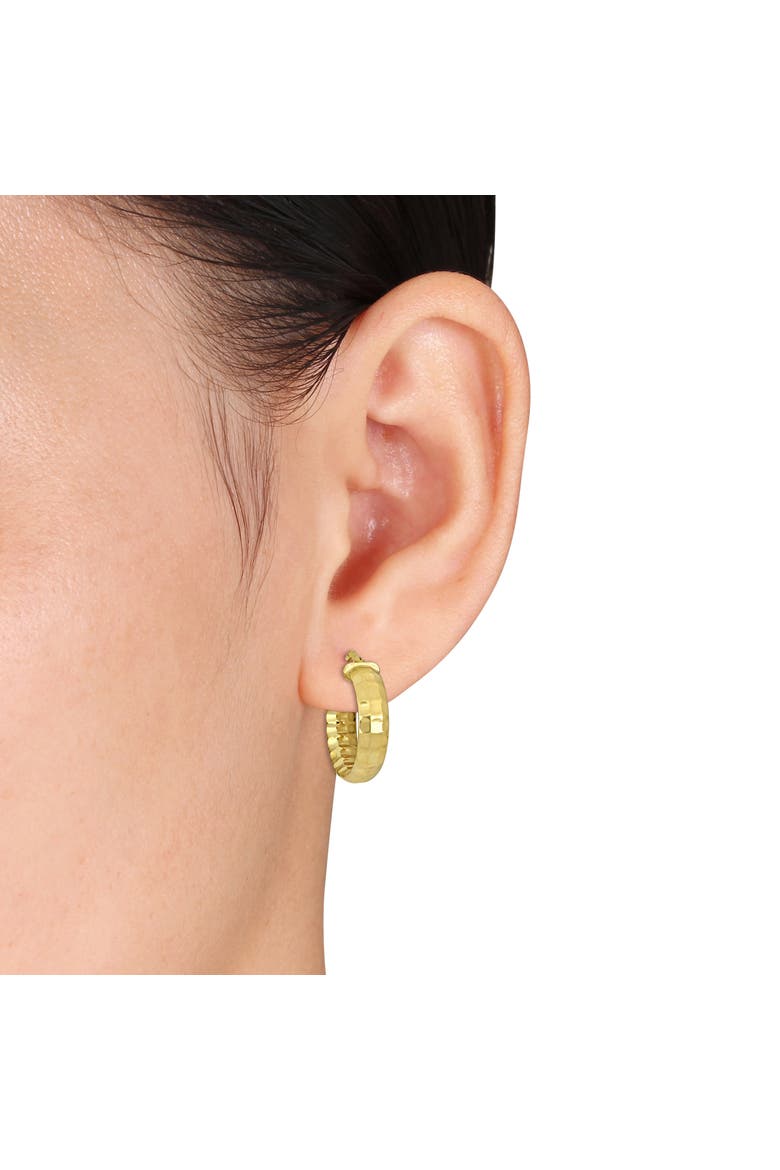 Faceted Hoop Earrings 14k Yellow Gold, Alternate, color, Yellow Gold
