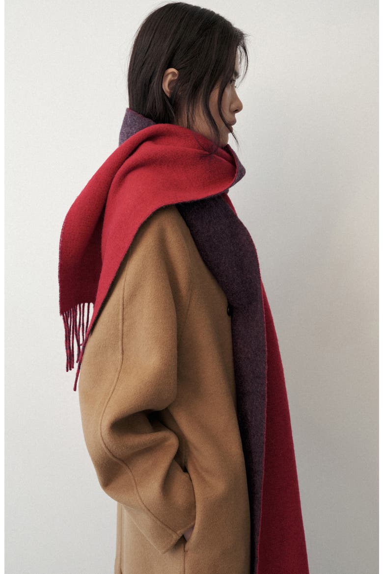 Reversible Wool Scarf, Alternate, color, RED