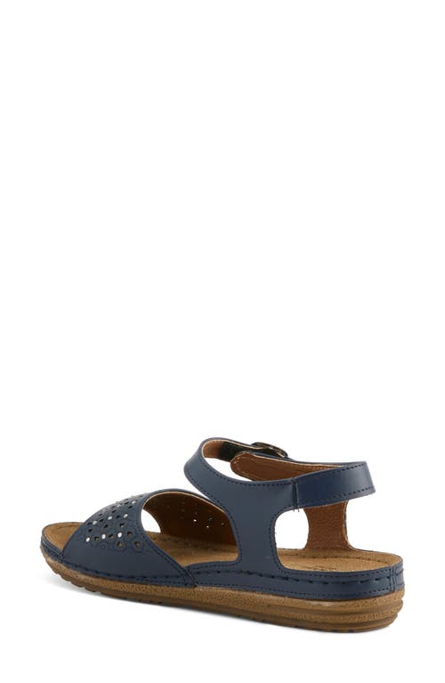 Flexus By Spring Step Perforated Strappy Sandal In Navy