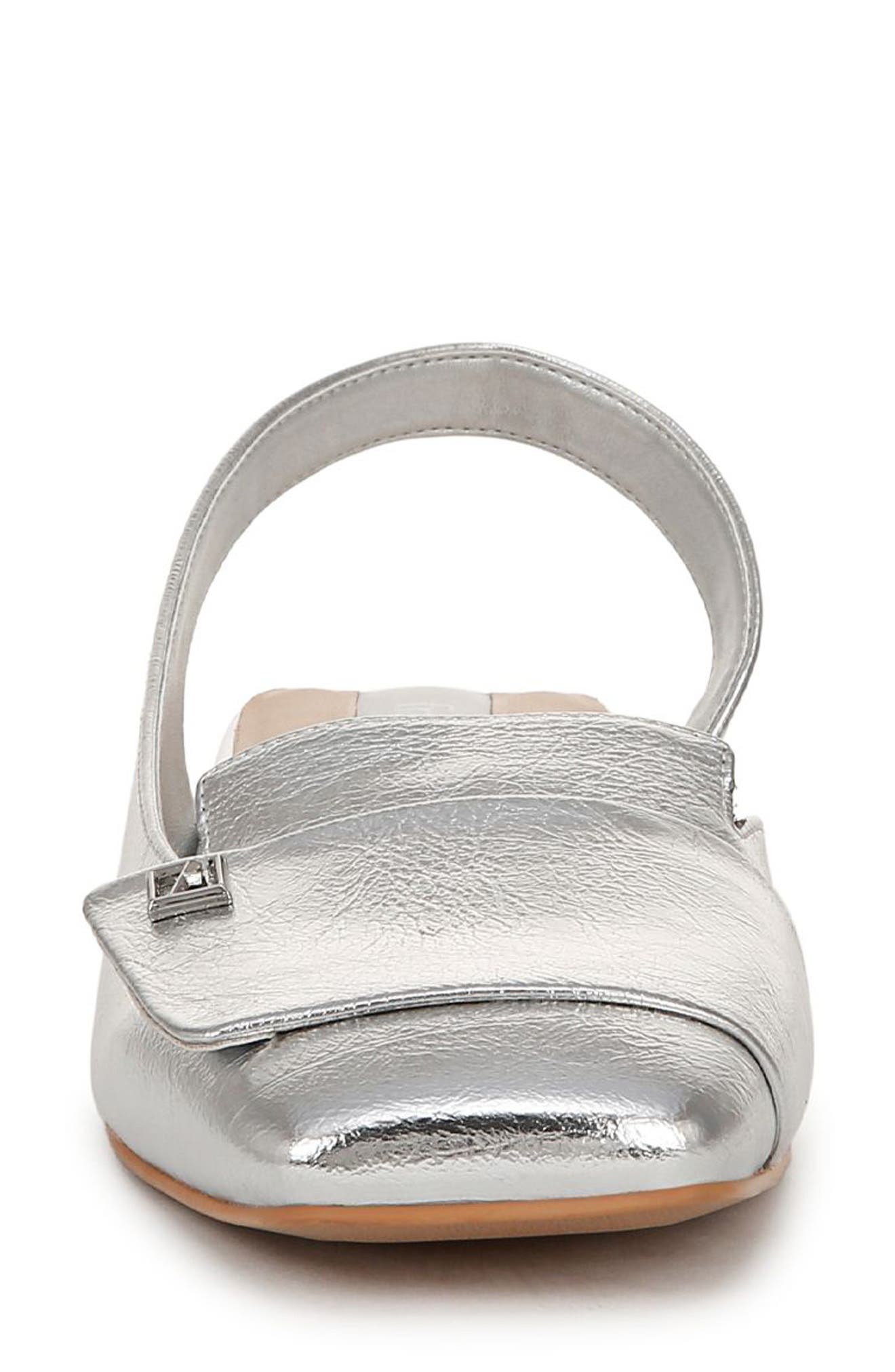 Franco Sarto Teagan Slingback Half d'Orsay Flat, Alternate, color, Silver