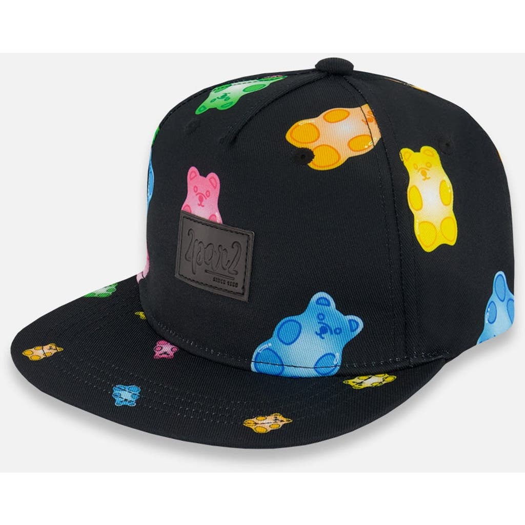 Deux Par Deux Baby Girl's Printed Cap Black And Multicolored Gummies In Black And Multicolored Gummies