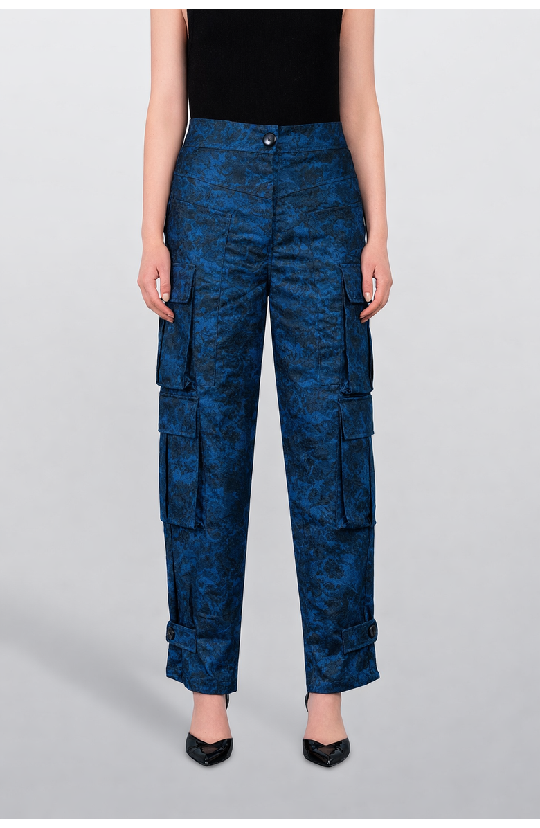 LAURA APARICIO Jacquard Cargo Pants, Main, color, Blue