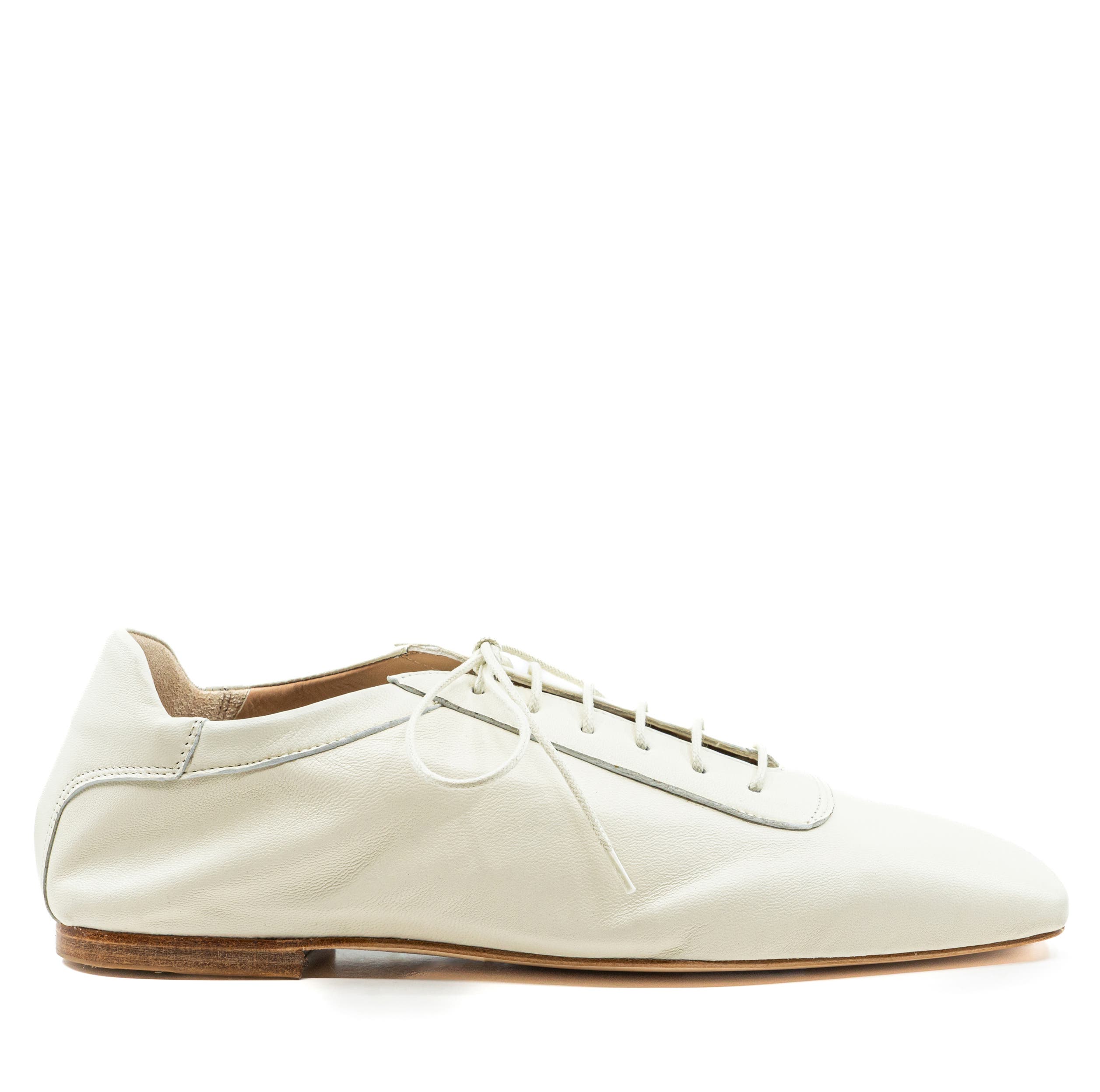 Andrea Gomez Antonia Full Leather Oxford, Main, color, White