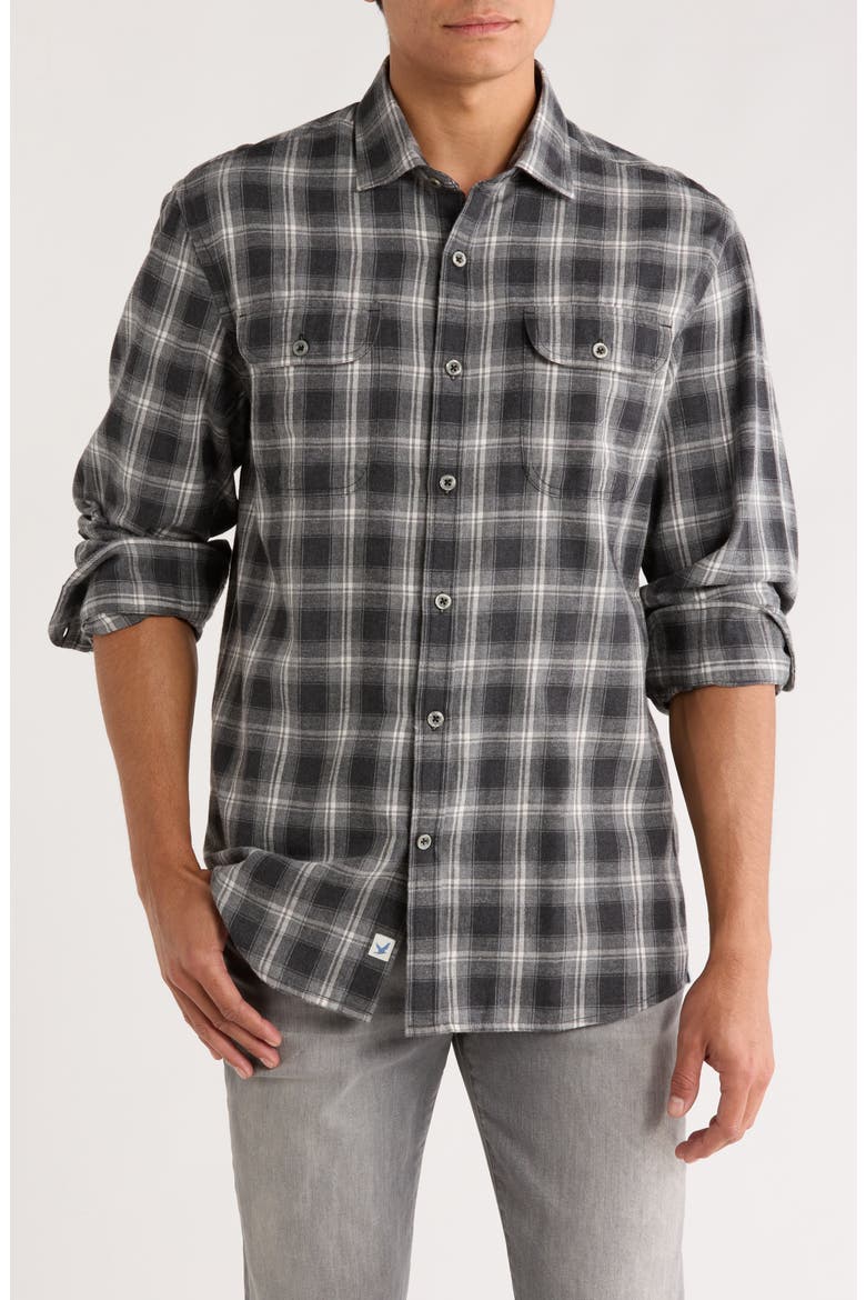 Shasta Plaid Button-Up Shirt, Main, color, BLACK