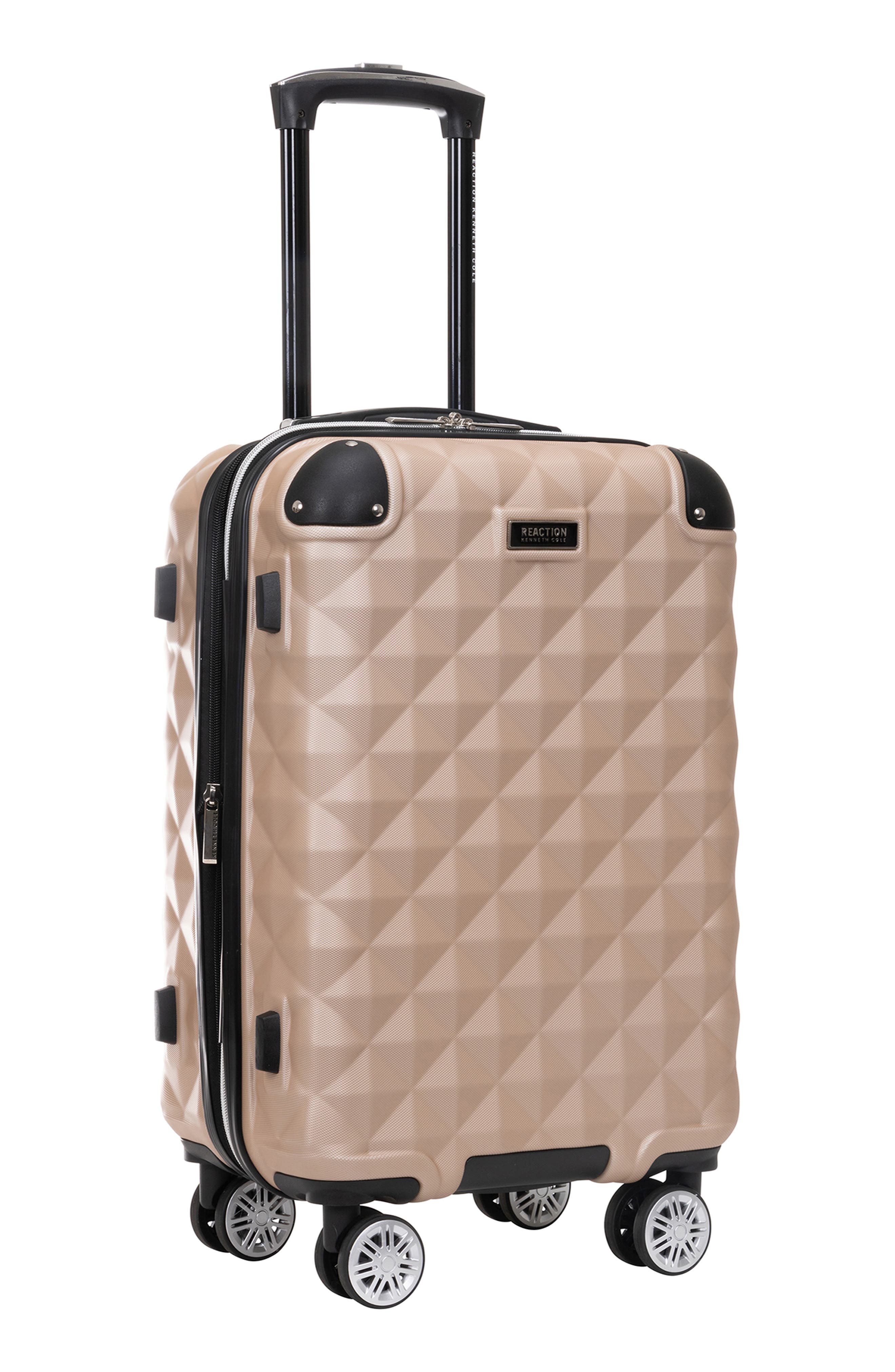 Kenneth Cole Reaction Diamond Tower 20" Hardside Spinner Luggage, Alternate, color, Rose Champagne