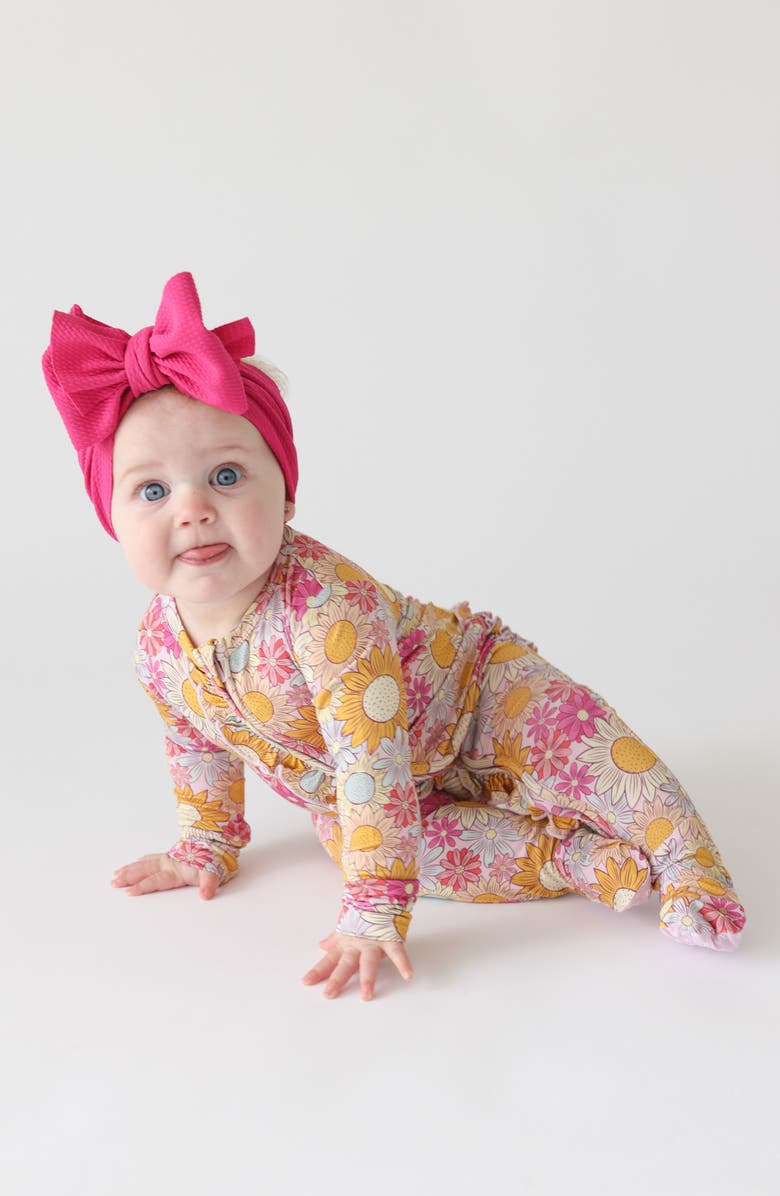 Posh Peanut Rosalinda Ruffle Fitted Footie Pajamas, Alternate, color, 