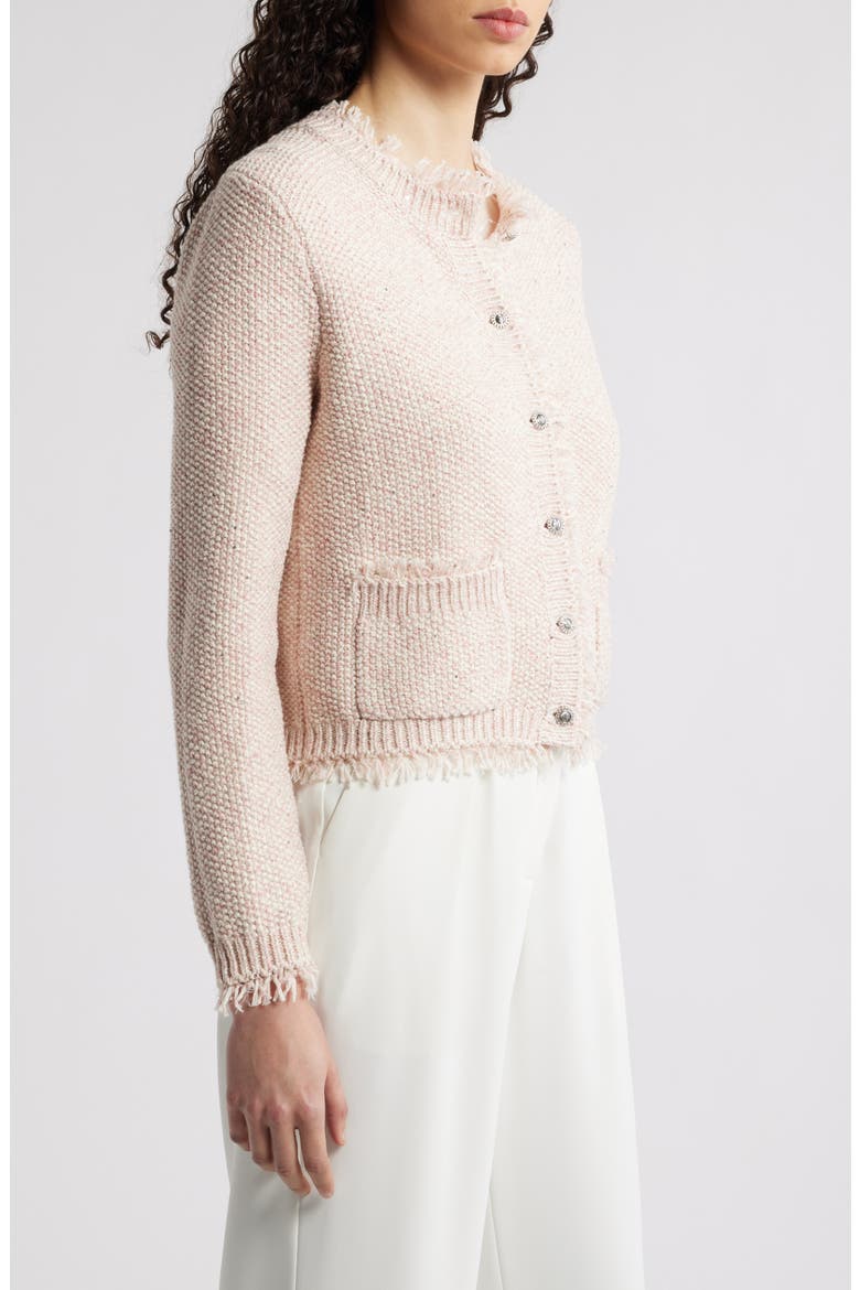 Marled Moss Sequin Cardigan, Alternate, color, LIGHT PINK MULTI