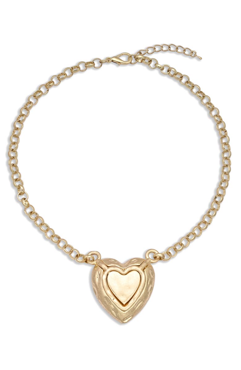 EYE CANDY LOS ANGELES Stefanie Heart Charm Pendant Necklace, Alternate, color, Gold