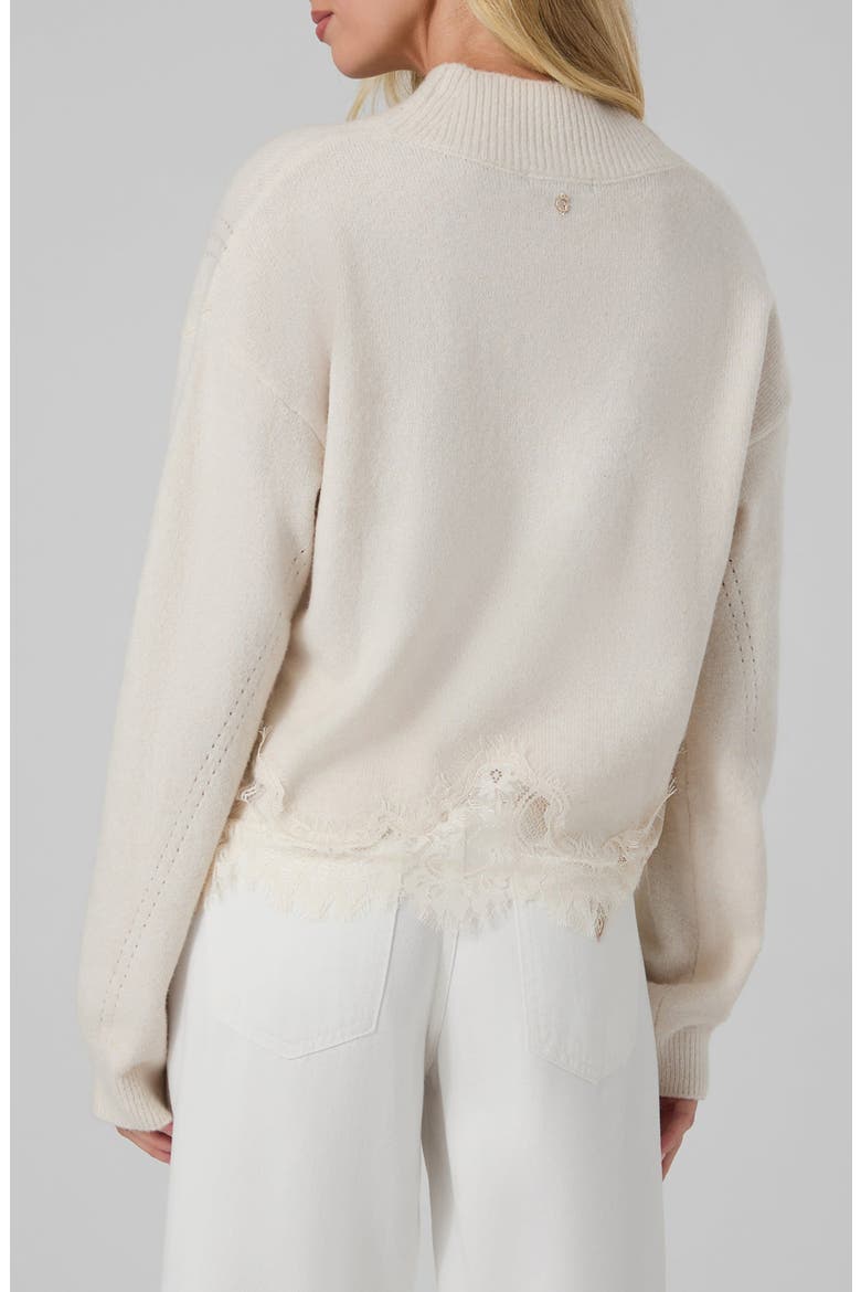 Hayden Lace Hem Mock Neck Sweater, Alternate, color, SILVER