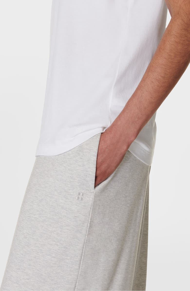 Sweaty Betty Stretch Modal Knit Wide Leg Pants, Alternate, color, Light Grey Marl