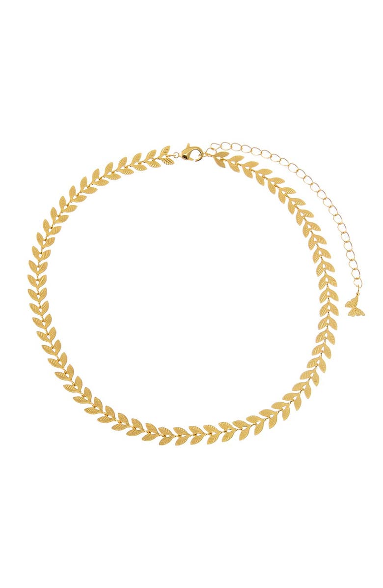 BY ADINA EDEN Solid Chevron Link Chain Choker, Main, color, Gold