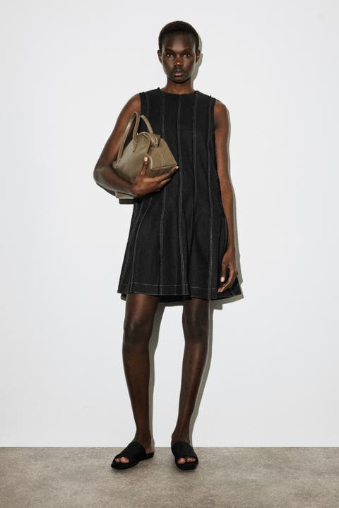 Sculpted Pleated Mini Dress
