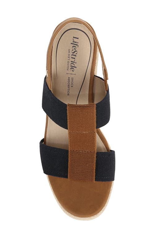 Shop Lifestride Tallulah Espadrille Slingback Platform Wedge Sandal In Navy/natural