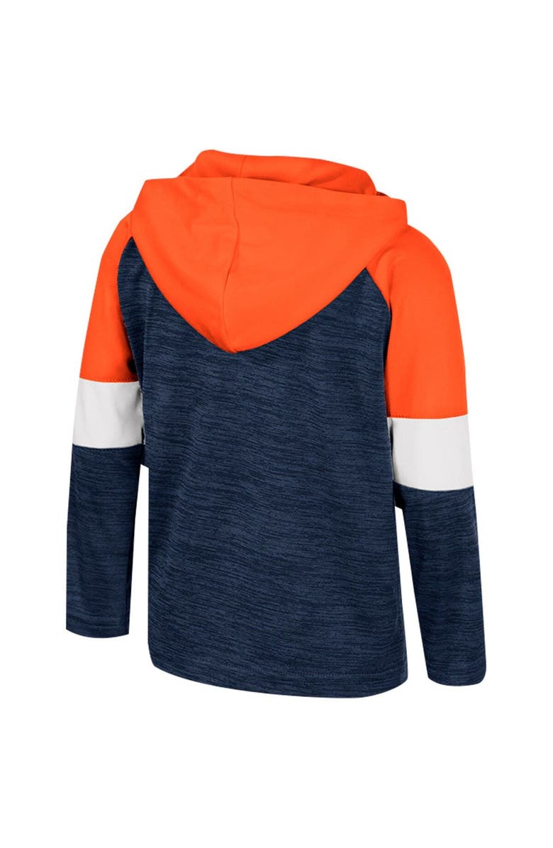 COLOSSEUM Toddler Colosseum Navy Illinois Fighting Illini Creative Control Raglan Quarter-Zip Hoodie, Alternate, color,