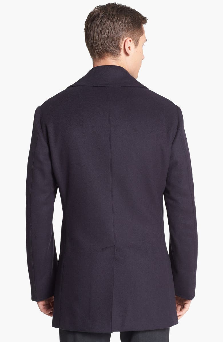 Emporio Armani Armani Collezioni Wool Blend Peacoat, Alternate, color,